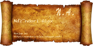 Nándori Alex névjegykártya